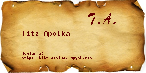 Titz Apolka névjegykártya